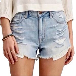 New American Eagles high Rise Festival Light blue jean denim shorts size 8